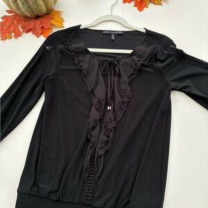 Chic Black Ruffle Blouse